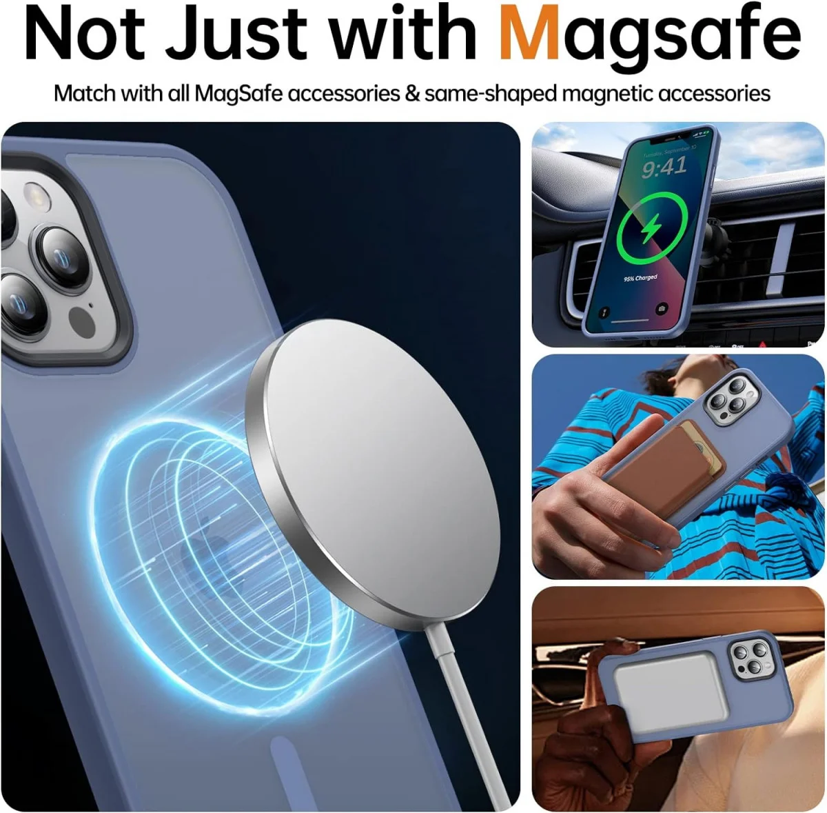 Apple iPhone 12 Pro Max Hoesje MagSafe Back Cover Matte Blauw afbeelding 2