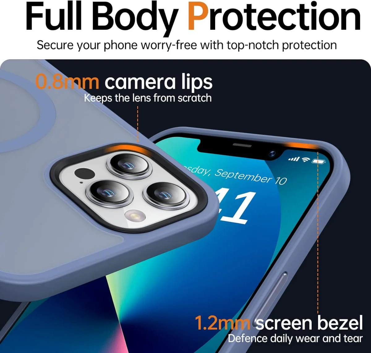 Apple iPhone 12 Pro Max Hoesje MagSafe Back Cover Matte Blauw afbeelding 5
