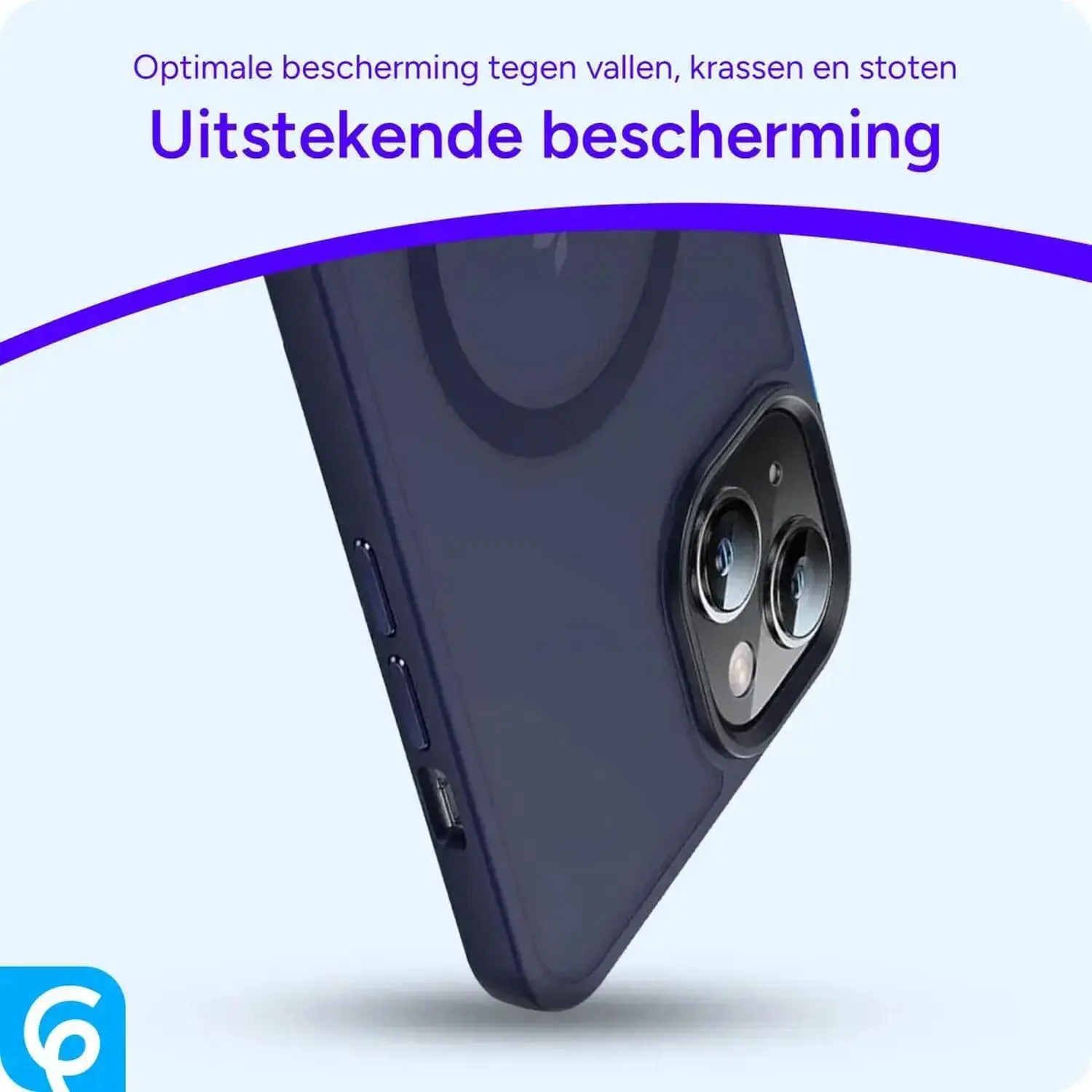 Apple iPhone 13 Hoesje met MagSafe Back Cover Matte Donkerblauw afbeelding 2
