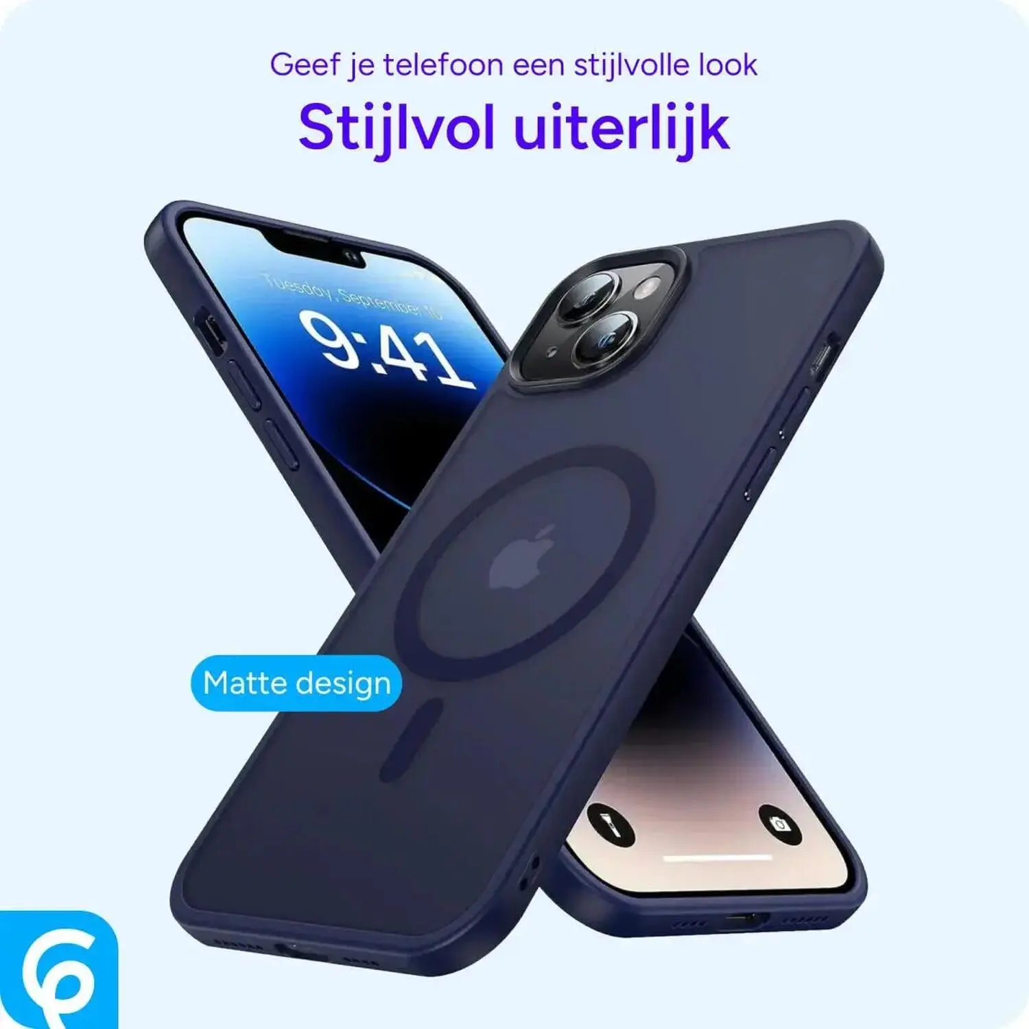Apple iPhone 13 Hoesje met MagSafe Back Cover Matte Donkerblauw afbeelding 5