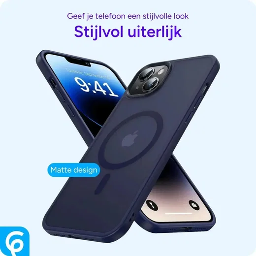 Apple iPhone 13 Hoesje met MagSafe Back Cover Matte Donkerblauw afbeelding 5