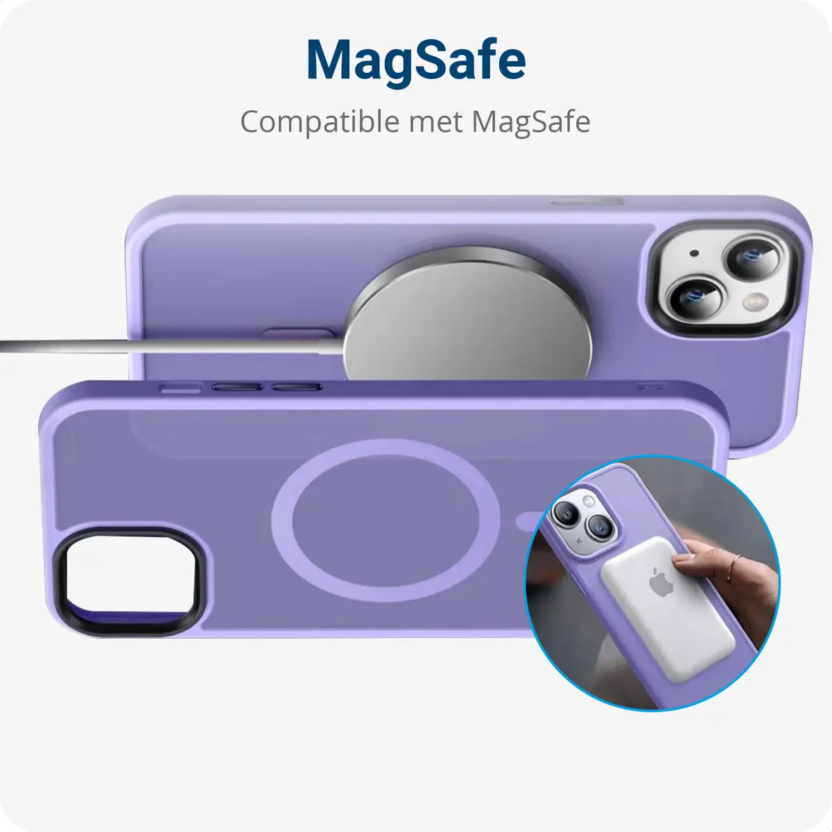 Apple iPhone 13 Hoesje met MagSafe Back Cover Matte Violet afbeelding 2