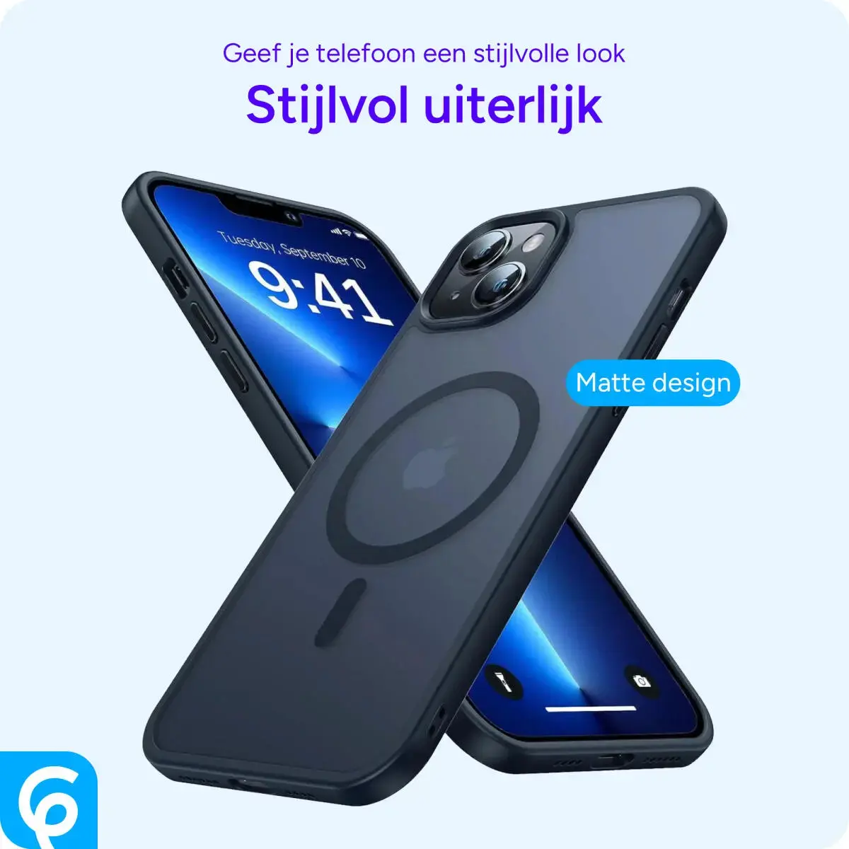 Apple iPhone 13 Hoesje met MagSafe Back Cover Matte Zwart afbeelding 4