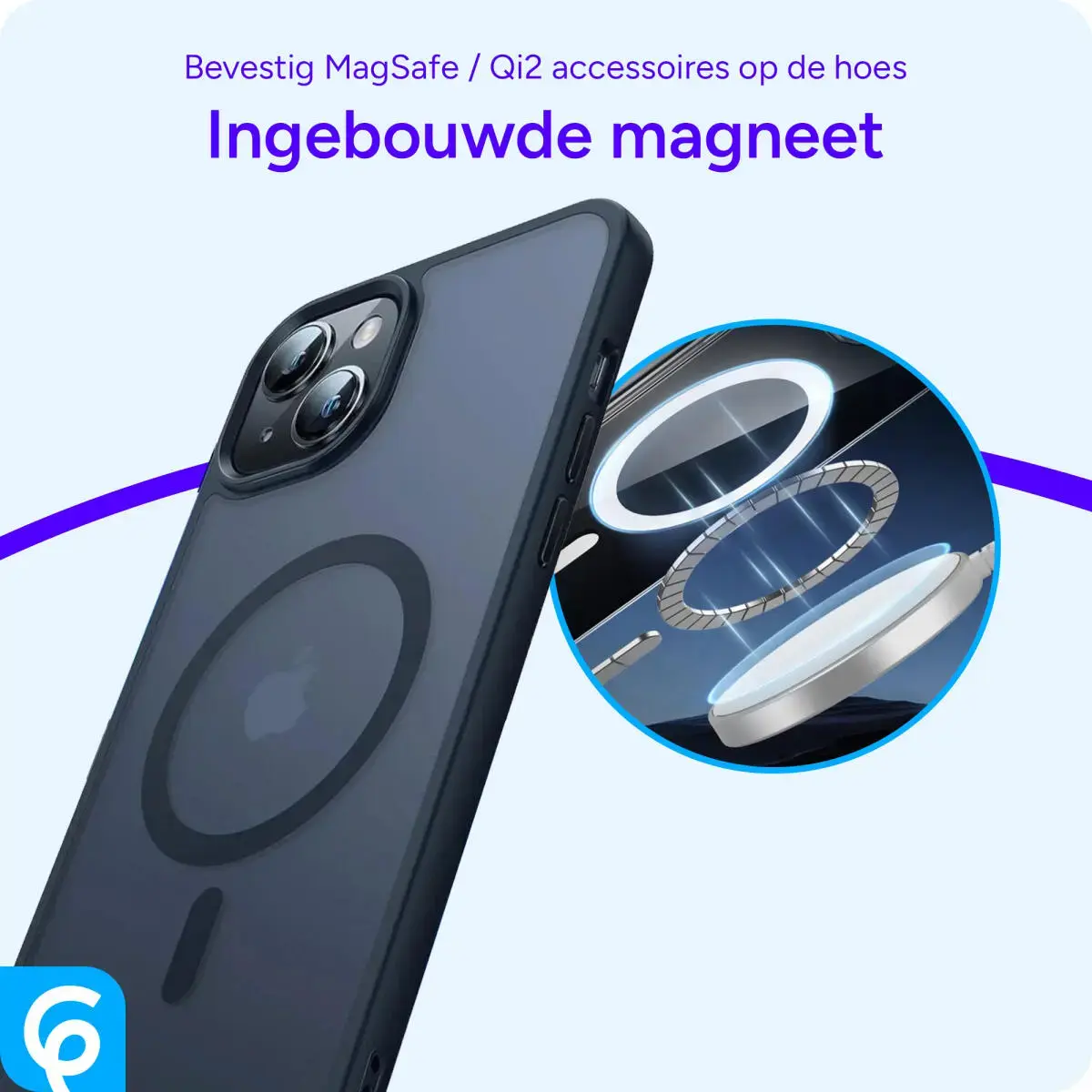Apple iPhone 13 Hoesje met MagSafe Back Cover Matte Zwart afbeelding 5