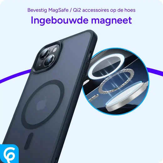 Apple iPhone 13 Hoesje met MagSafe Back Cover Matte Zwart afbeelding 5