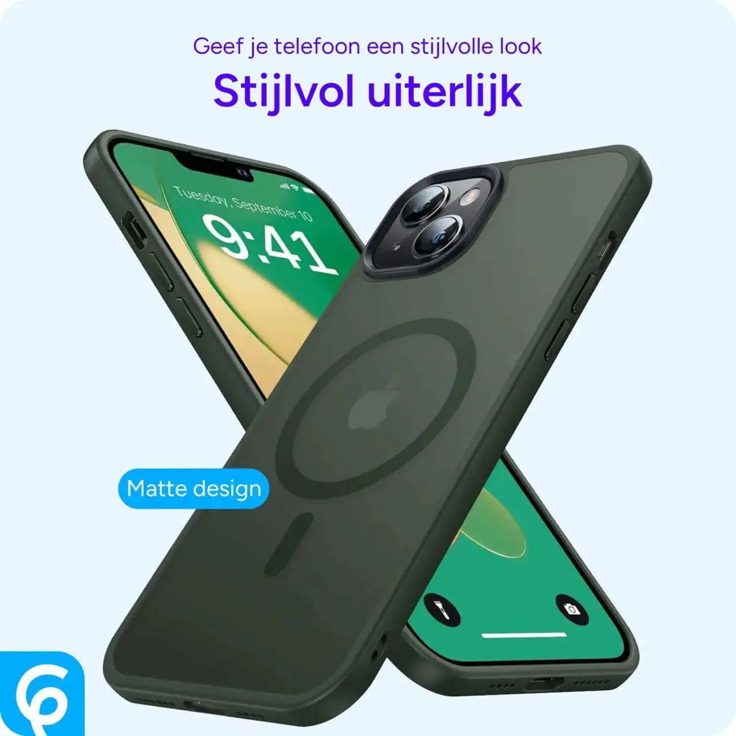 Apple iPhone Hoesje 13 met MagSafe Back Cover Matte Donkergroen afbeelding 8