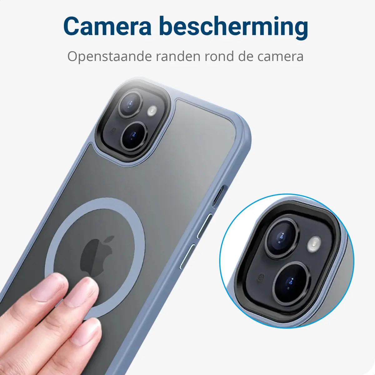 Apple iPhone 13 Hoesje met MagSafe Back Cover Matte Blauw afbeelding 5