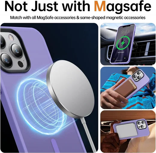 Apple iPhone 13 Pro Hoesje met MagSafe Back Cover Matte Violet afbeelding 4