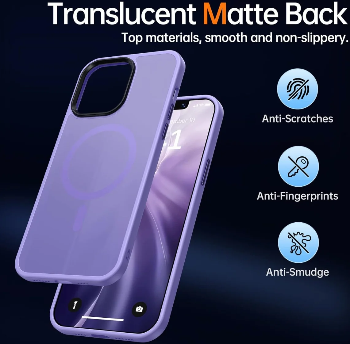 Apple iPhone 13 Pro Hoesje met MagSafe Back Cover Matte Violet afbeelding 5