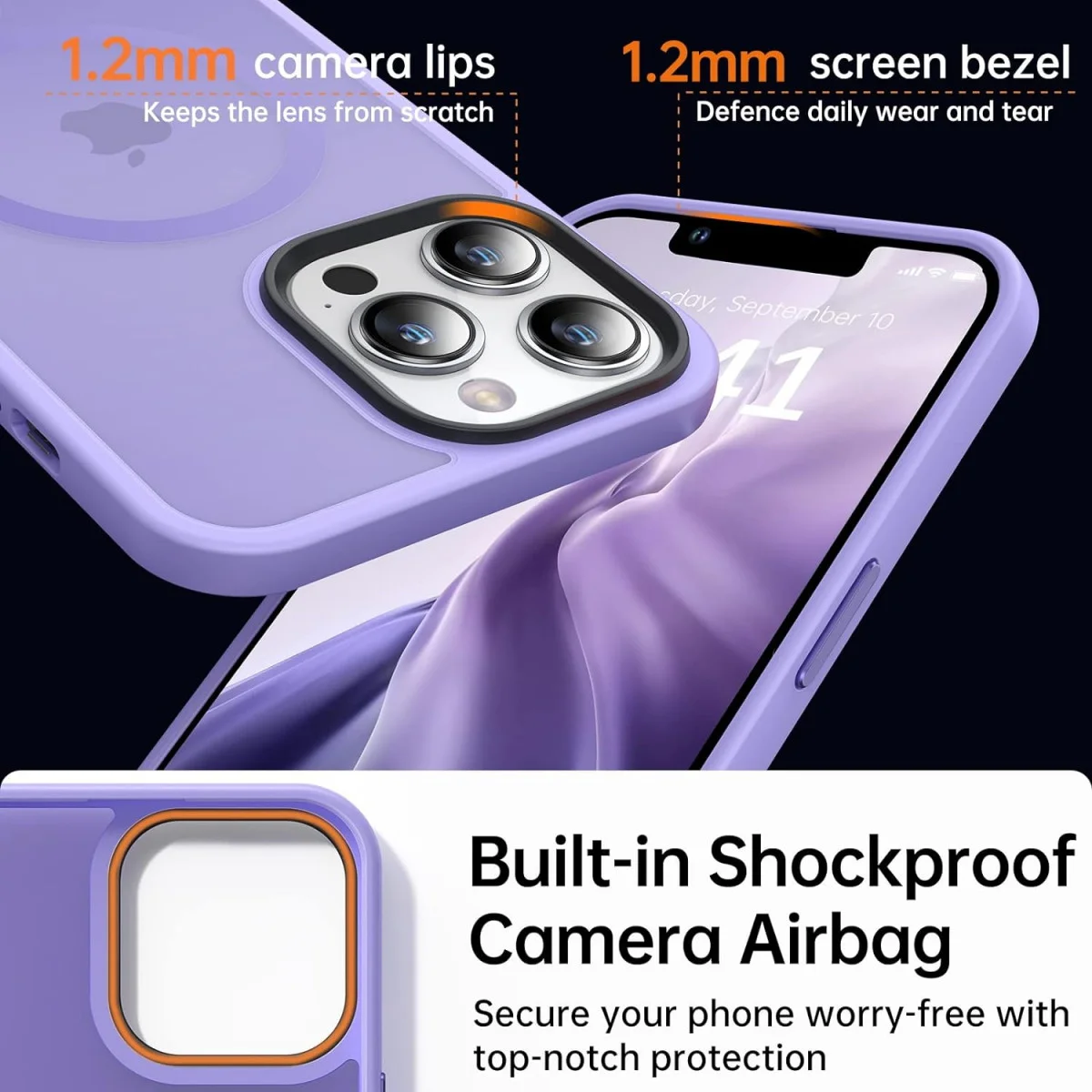 Apple iPhone 13 Pro Hoesje met MagSafe Back Cover Matte Violet afbeelding 7