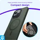 Apple iPhone 13 Pro Hoesje met MagSafe Back Cover Matte Donkergroen afbeelding 10