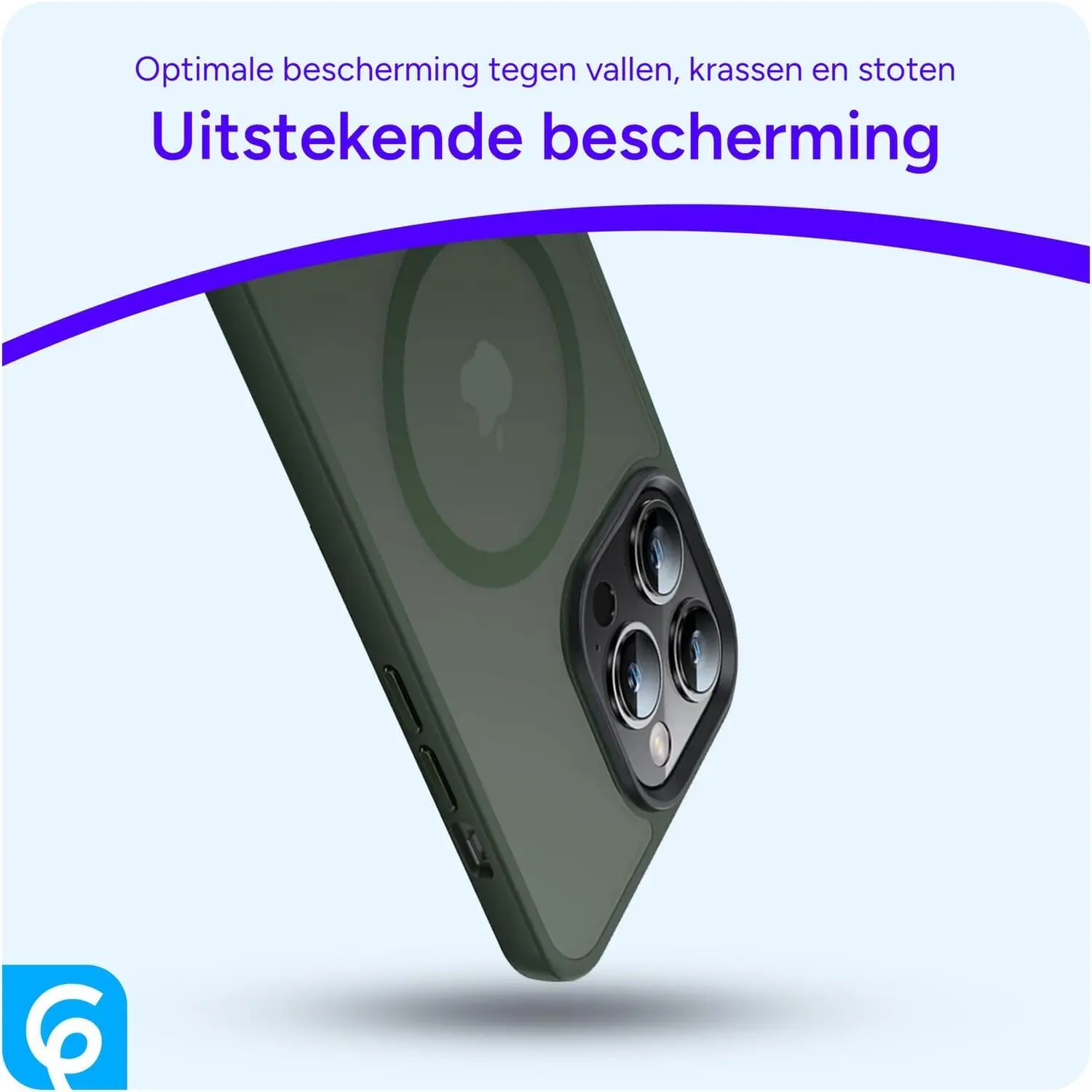 Apple iPhone 13 Pro Hoesje met MagSafe Back Cover Matte Donkergroen afbeelding 7