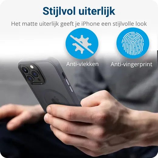 Apple iPhone 13 Pro Max Hoesje met MagSafe Matte Donkerblauw afbeelding 5