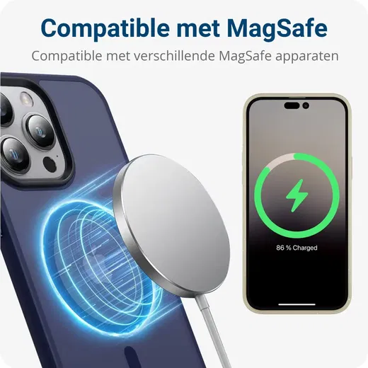 Apple iPhone 13 Pro Max Hoesje met MagSafe Matte Donkerblauw afbeelding 4