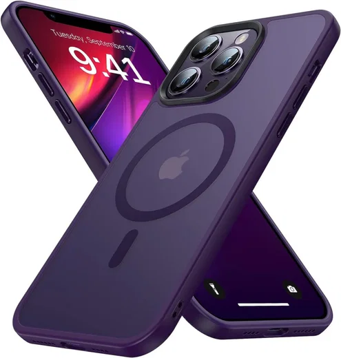 Apple iPhone 13 Pro Max Hoesje met MagSafe Matte Paars afbeelding 1