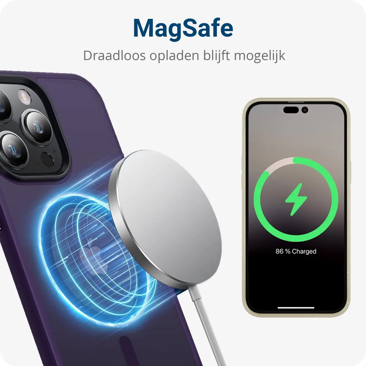 Apple iPhone 13 Pro Max Hoesje met MagSafe Matte Paars afbeelding 5
