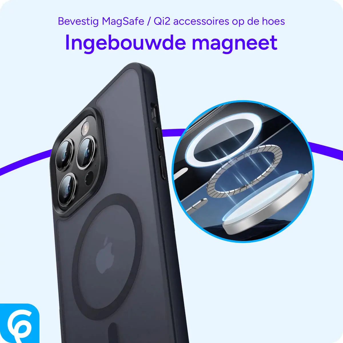 Apple iPhone 13 Pro Max Hoesje met MagSafe Matte Zwart afbeelding 2