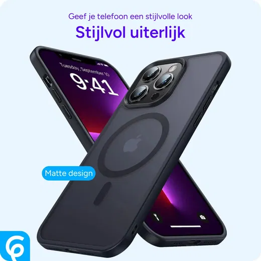 Apple iPhone 13 Pro Max Hoesje met MagSafe Matte Zwart afbeelding 5