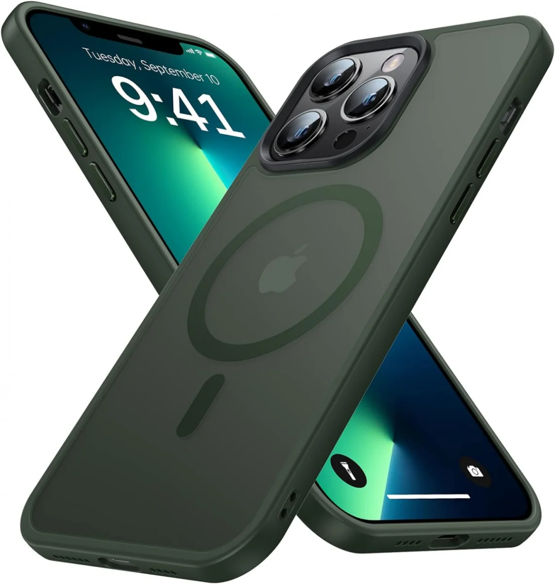 Apple iPhone 13 Pro Max Hoesje met MagSafe Matte Donkergroen afbeelding 1
