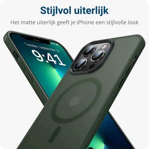 Apple iPhone 13 Pro Max Hoesje met MagSafe Matte Donkergroen afbeelding 4