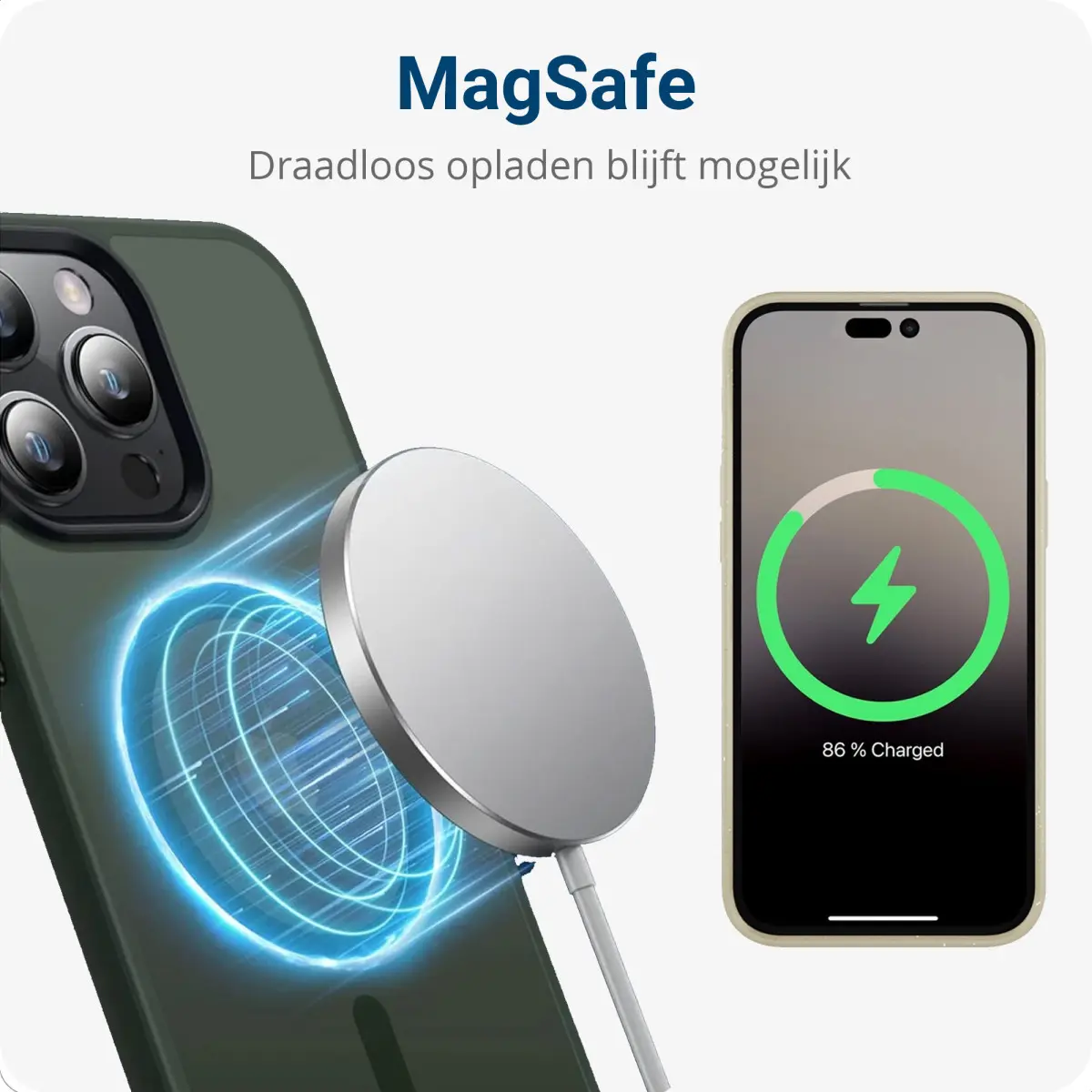 Apple iPhone 13 Pro Max Hoesje met MagSafe Matte Donkergroen afbeelding 5