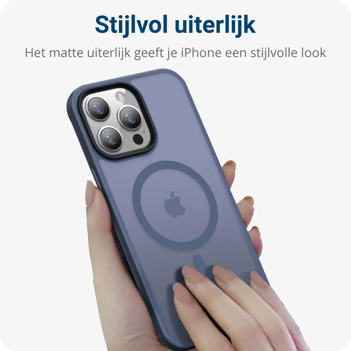 Apple iPhone 13 Pro Max Hoesje met MagSafe Matte Blauw afbeelding 5