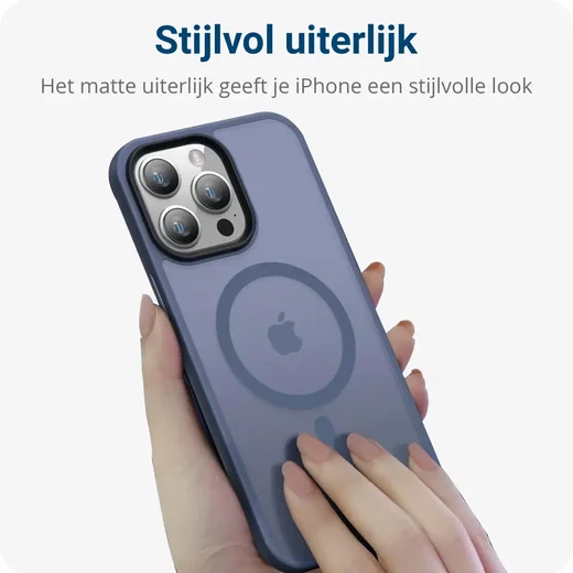 Apple iPhone 13 Pro Max Hoesje met MagSafe Matte Blauw afbeelding 5