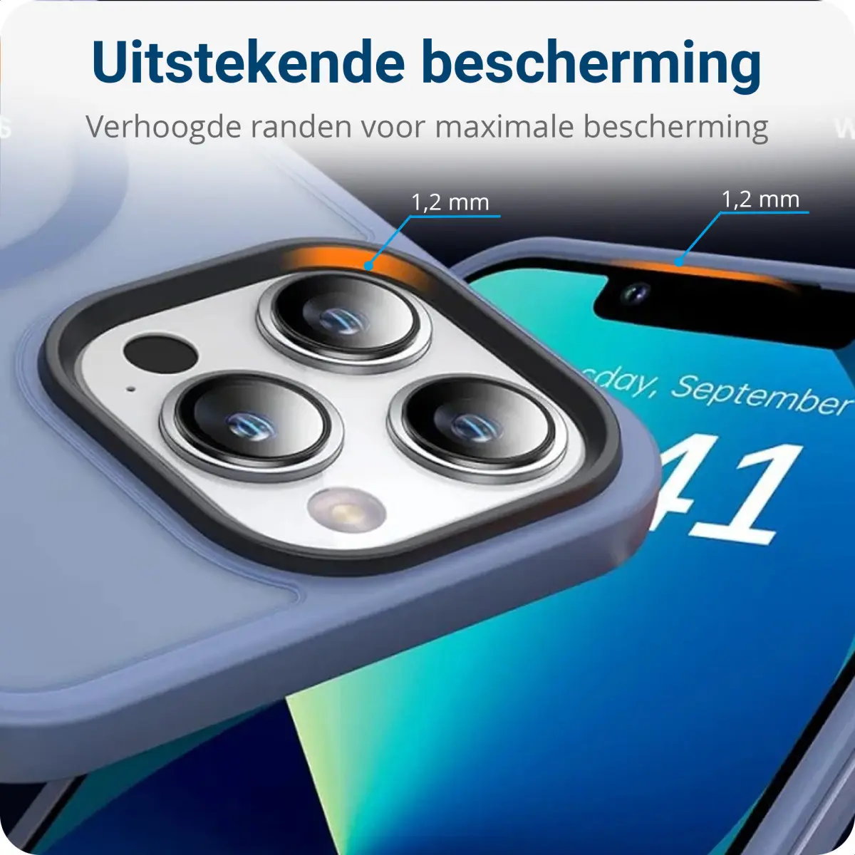 Apple iPhone 13 Pro Max Hoesje met MagSafe Matte Blauw afbeelding 7