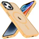 Apple iPhone 14 Hoesje met MagSafe Back Cover Matte Oranje