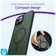Apple iPhone 14 Hoesje met MagSafe Back Cover Matte Donkergroen afbeelding 7