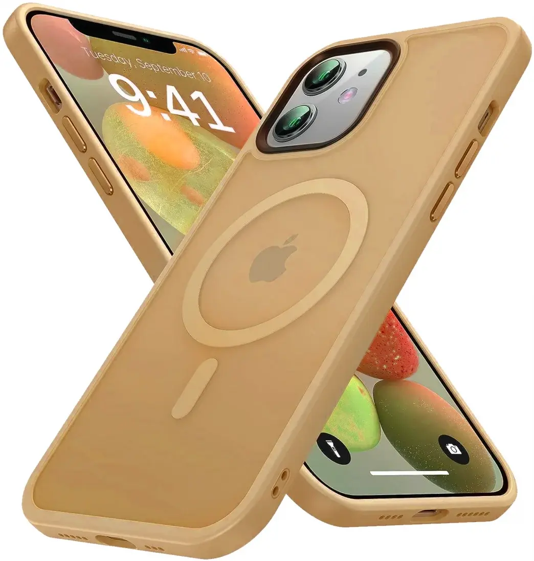 Apple iPhone 14 Pro Hoesje met MagSafe Back Cover Matte Oranje afbeelding 1