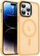 Apple iPhone 14 Pro Hoesje met MagSafe Back Cover Matte Oranje afbeelding 8