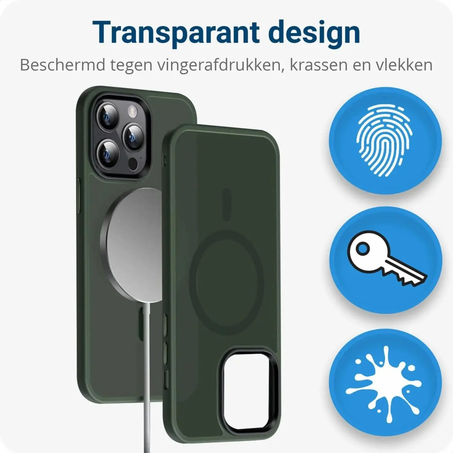 Apple iPhone 14 Pro Hoesje met MagSafe Back Cover Matte Donkergroen afbeelding 4