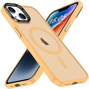 Apple iPhone 14 Plus Hoesje met MagSafe Back Cover Matte Oranje