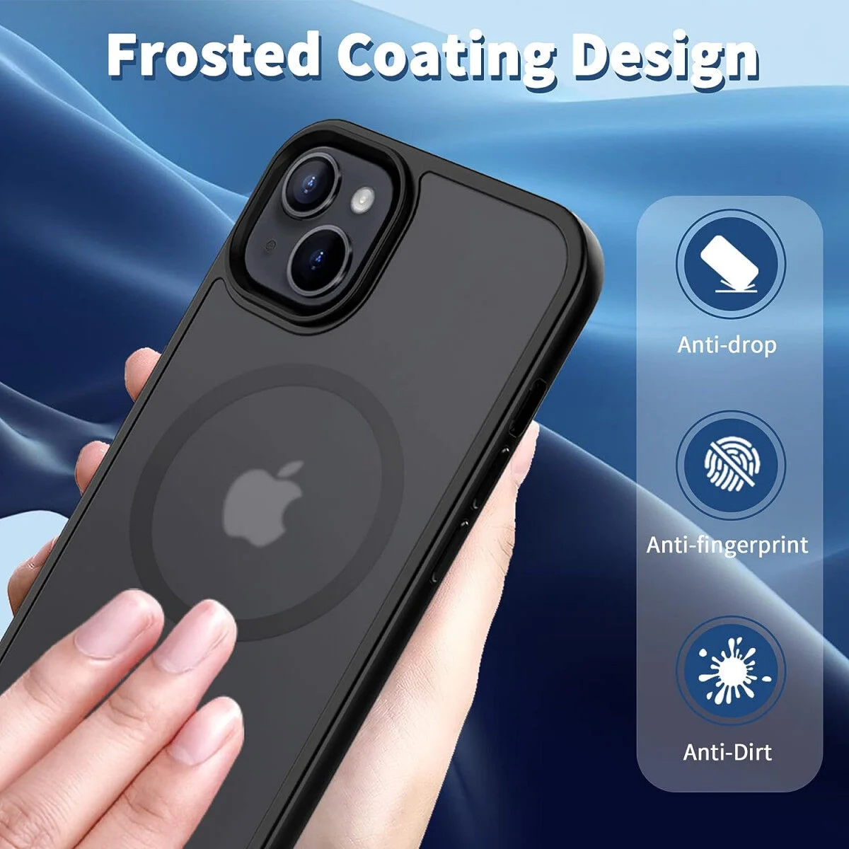 Apple iPhone 14 Plus Hoesje met MagSafe Back Cover Matte Zwart afbeelding 7