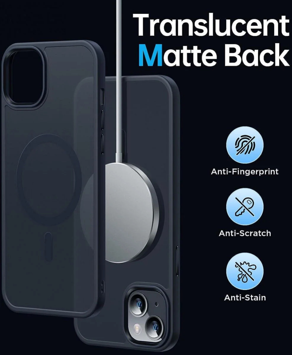Apple iPhone 14 Plus Hoesje met MagSafe Back Cover Matte Zwart afbeelding 9