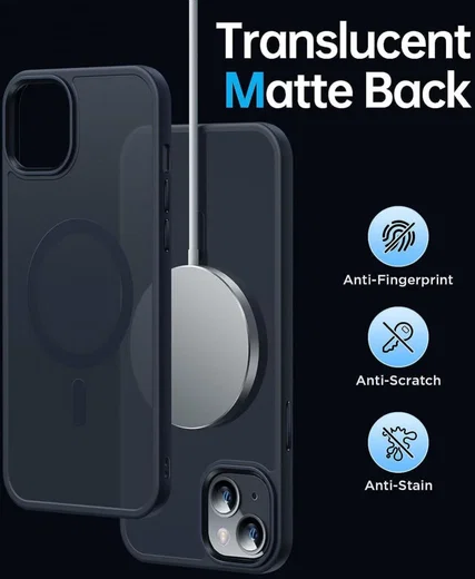 Apple iPhone 14 Plus Hoesje met MagSafe Back Cover Matte Zwart afbeelding 9