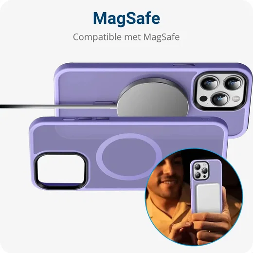 Apple iPhone 14 Pro Max Hoesje met MagSafe Back Cover Matte Violet afbeelding 4