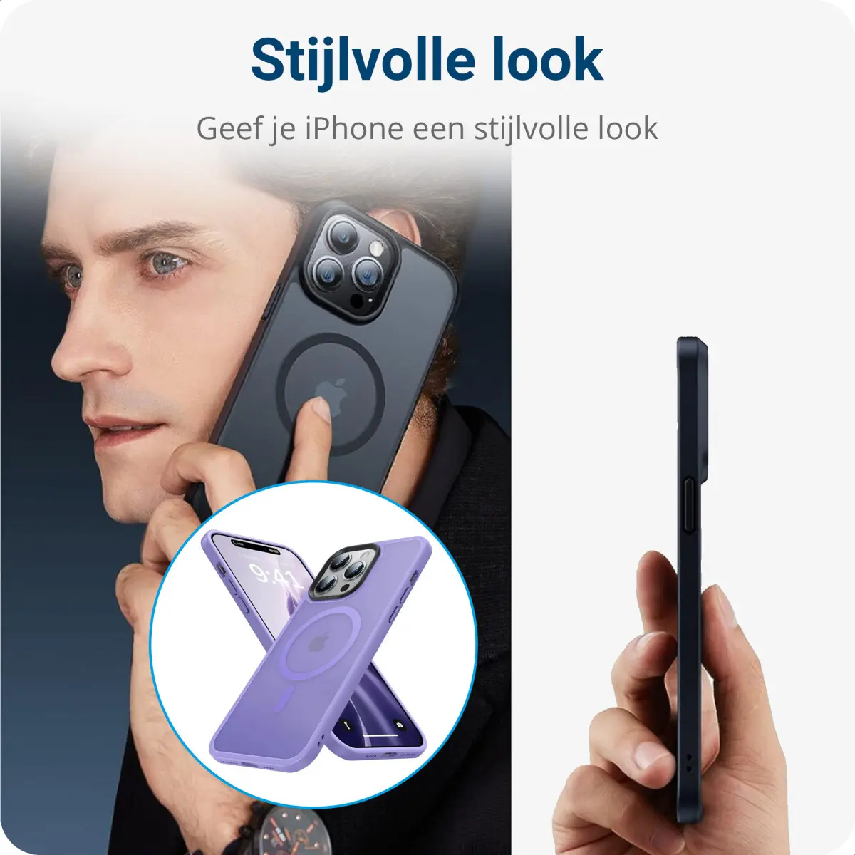 Apple iPhone 14 Pro Max Hoesje met MagSafe Back Cover Matte Violet afbeelding 5