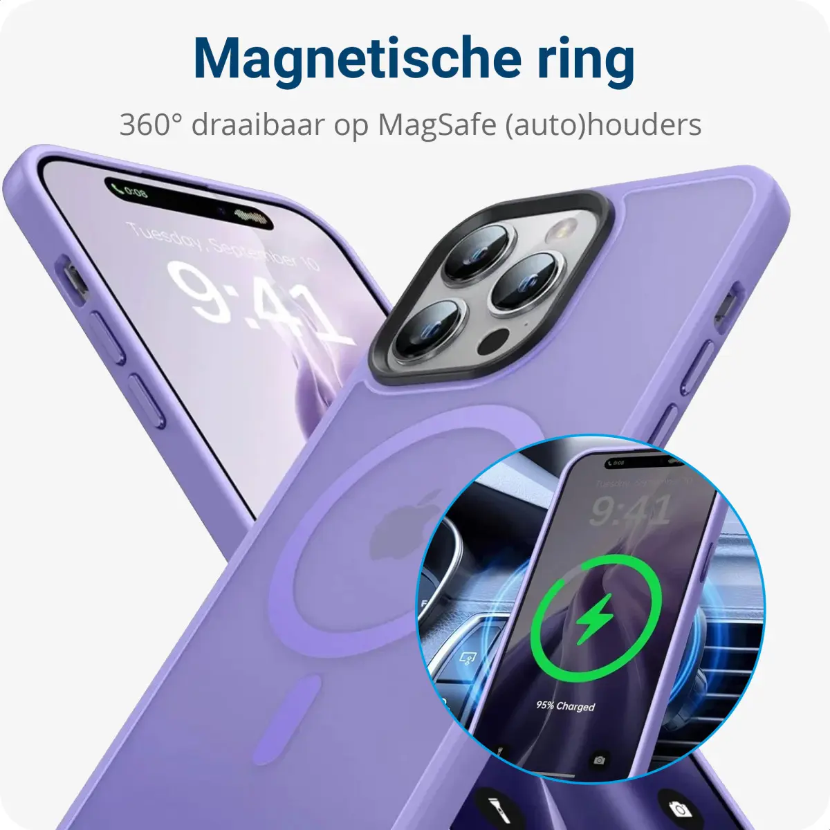 Apple iPhone 14 Pro Max Hoesje met MagSafe Back Cover Matte Violet afbeelding 7
