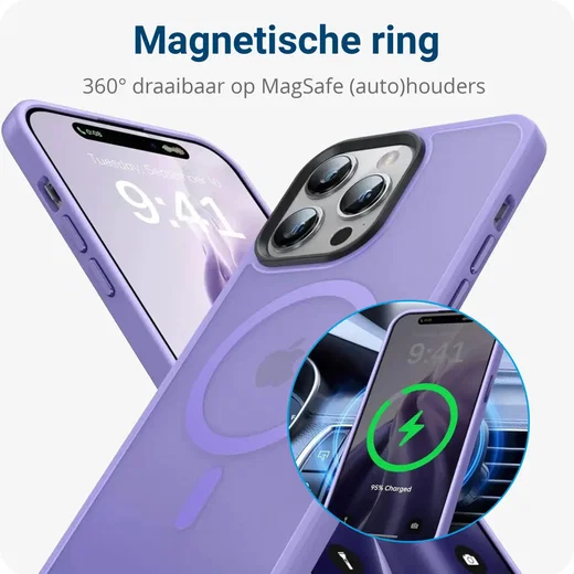 Apple iPhone 14 Pro Max Hoesje met MagSafe Back Cover Matte Violet afbeelding 7