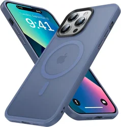 Apple iPhone 14 Pro Max Hoesje met MagSafe Back Cover Matte Blue afbeelding