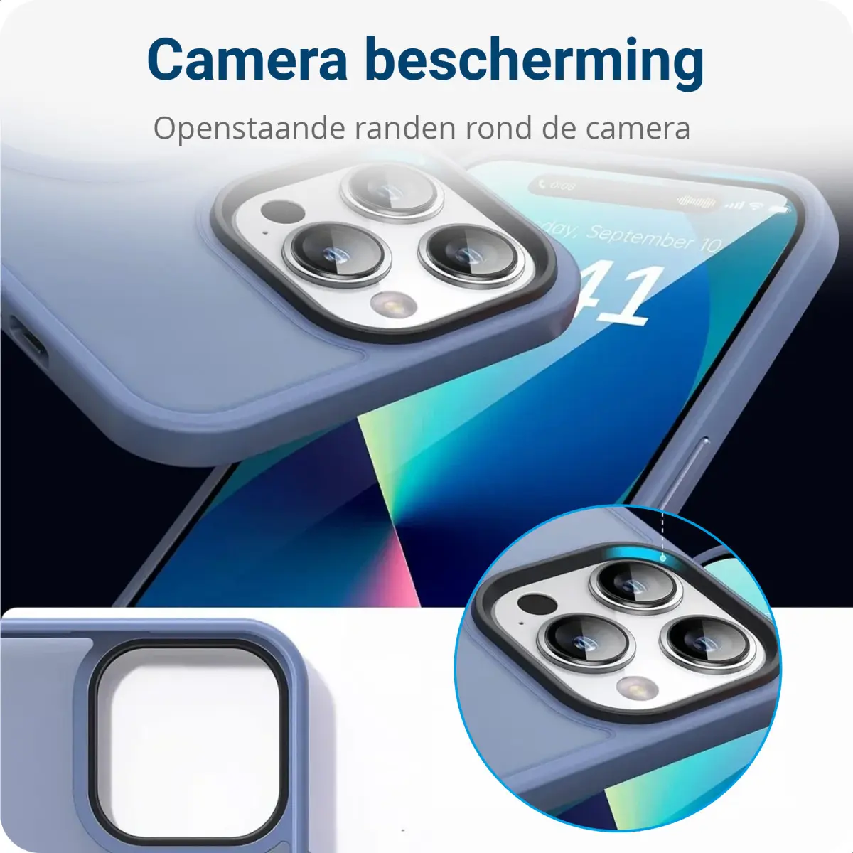 Apple iPhone 14 Pro Max Hoesje met MagSafe Back Cover Matte Blue afbeelding 4
