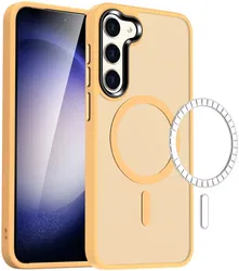 Samsung Galaxy S23 Hoesje met MagSafe Back Cover Matte Oranje afbeelding