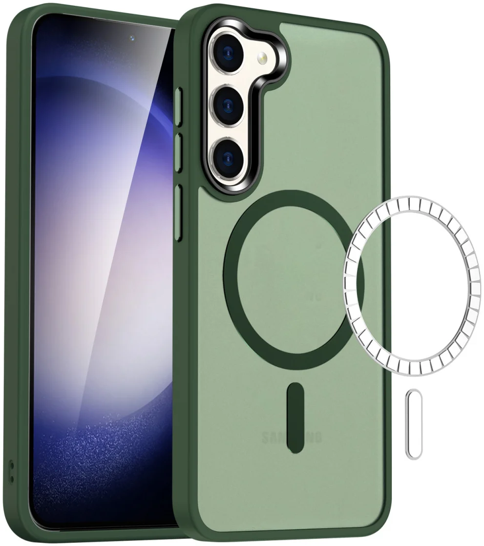 Samsung Galaxy S23 Plus Hoesje met MagSafe Matte Green afbeelding 1