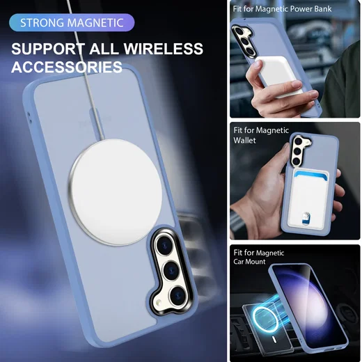 Samsung Galaxy S23 Plus Hoesje met MagSafe Matte Blauw afbeelding 2