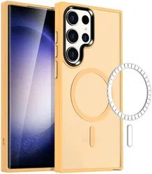 Samsung Galaxy S23 Ultra Hoesje met MagSafe Matte Oranje afbeelding