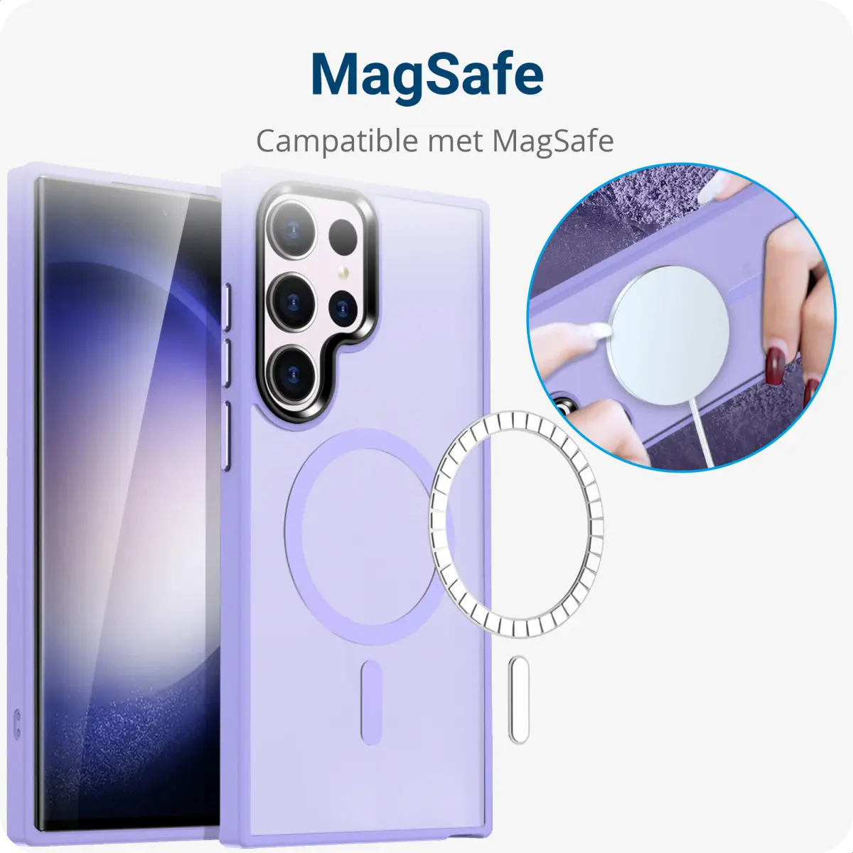 Samsung Galaxy S23 Ultra Hoesje met MagSafe Matte Violet afbeelding 2