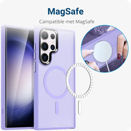 Samsung Galaxy S23 Ultra Hoesje met MagSafe Matte Violet afbeelding 2