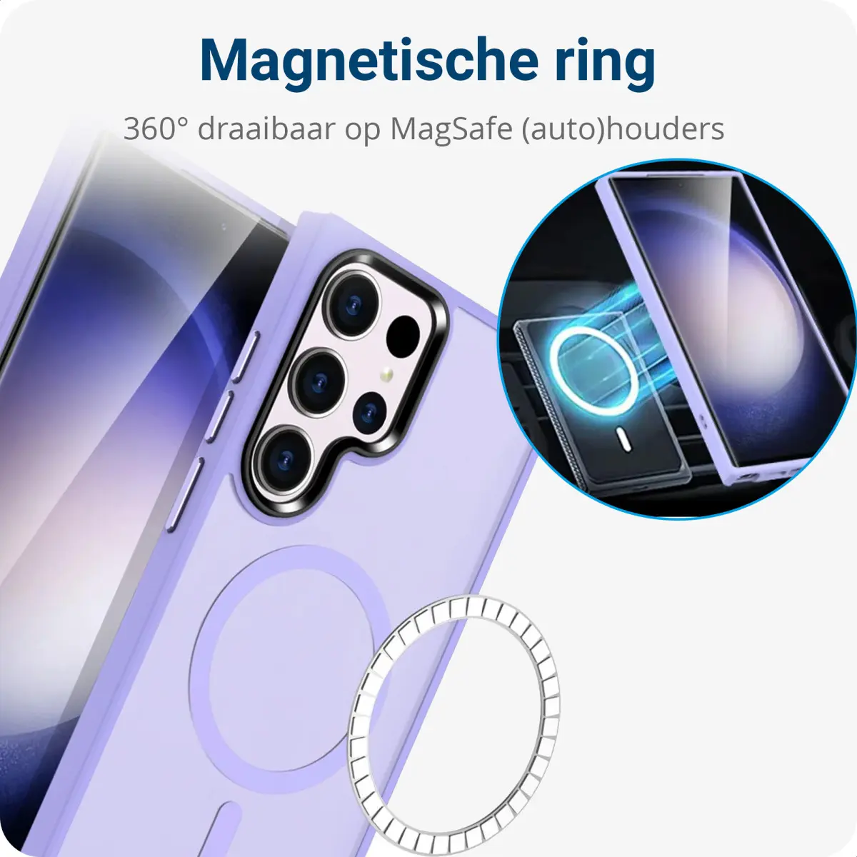 Samsung Galaxy S23 Ultra Hoesje met MagSafe Matte Violet afbeelding 4